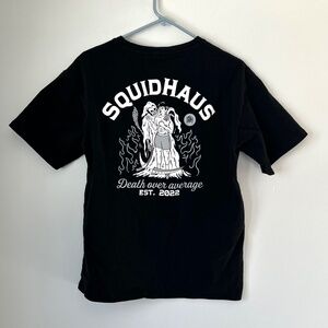 Squidhaus Death over Average Graphic T-Shirt  Men’s Medium  Heavyweight Cotton